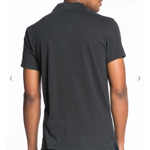 Marine Layer Men's Small Jersey Dark Grey Asphalt Polo Shirt 100% Cotton Pocket - Picture 7 of 9